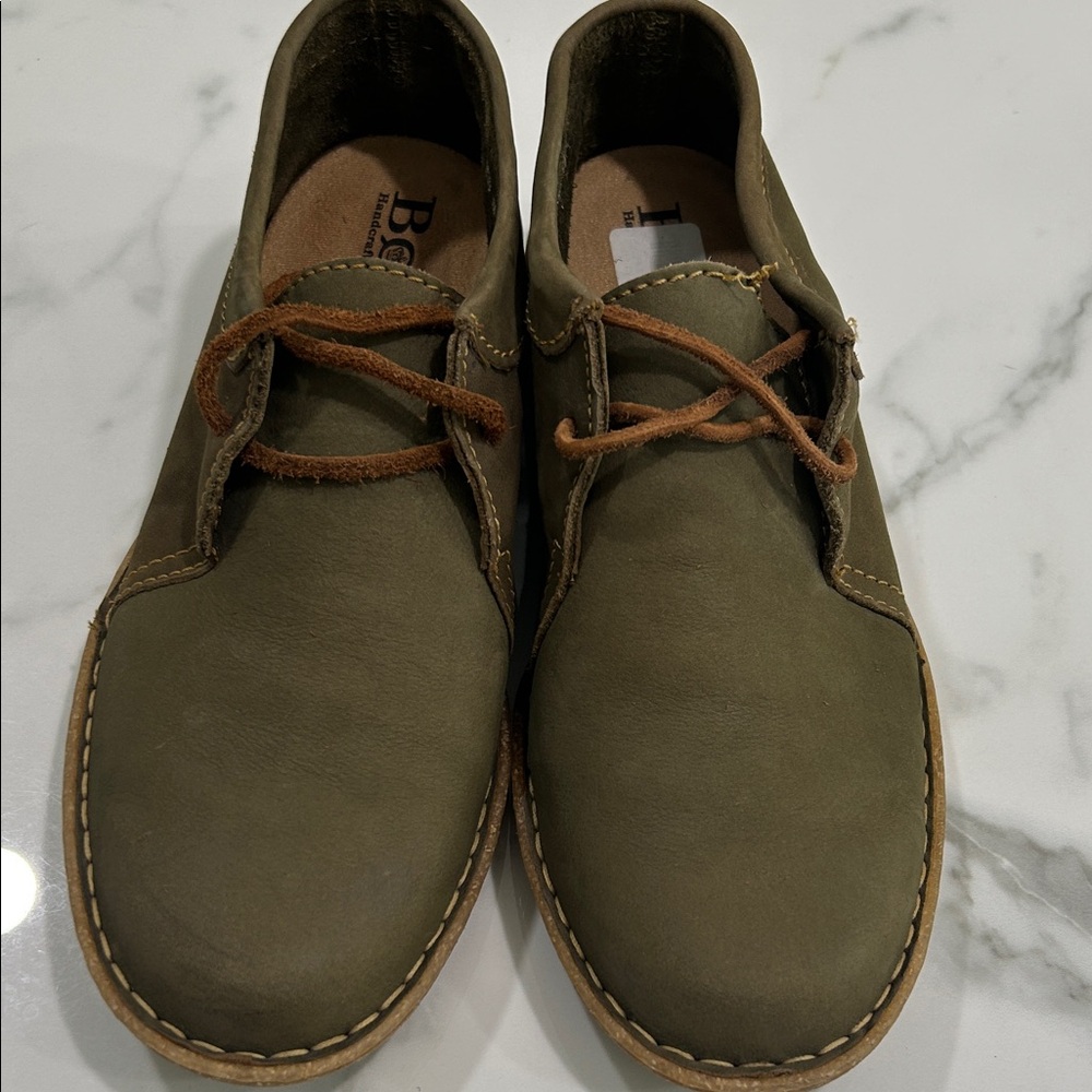 Born Khaki Leather Loafers